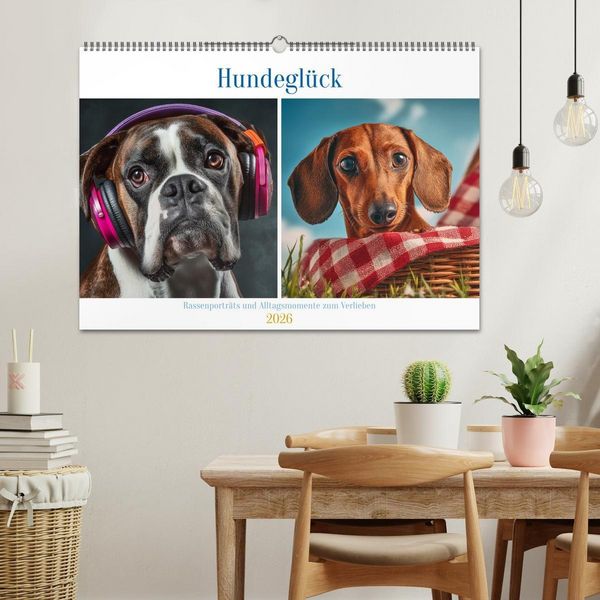 Produktbild: Hundegl&uuml;ck (Wandkalender 2026 DIN A2 quer), CALVENDO Monatskalender