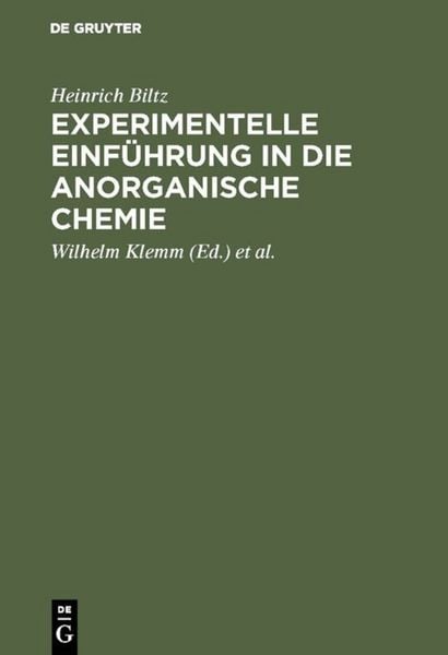 Produktbild: Experimentelle Einf&uuml;hrung in die anorganische Chemie