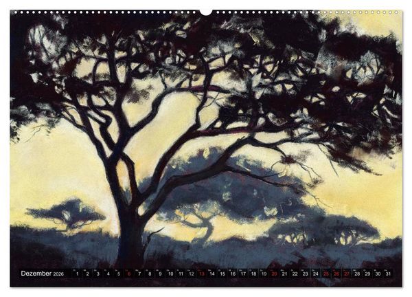 Produktbild: Afrika in Pastellgem&auml;lden (hochwertiger Premium Wandkalender 2026 DIN A2 quer), Kunstdruck in Hochglanz