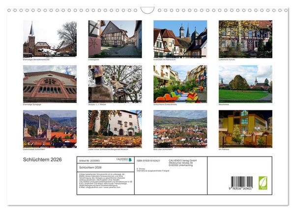 Produktbild: Schl&uuml;chtern 2026 (Wandkalender 2026 DIN A3 quer), CALVENDO Monatskalender