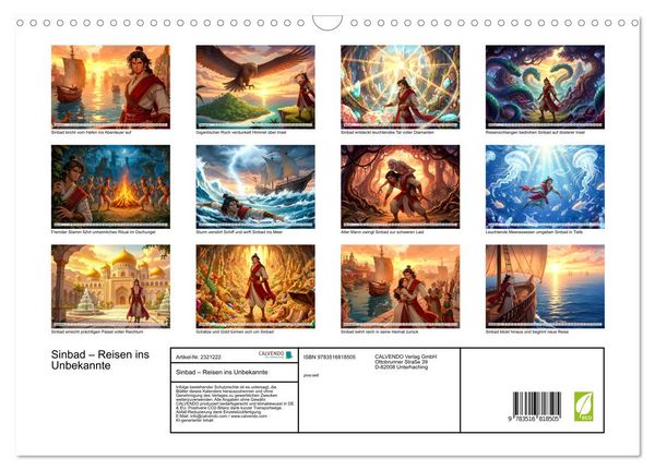 Produktbild: Sinbad &ndash; Reisen ins Unbekannte (Wandkalender 2027 DIN A3 quer), CALVENDO Monatskalender