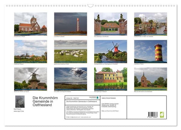 Produktbild: Die Krummh&ouml;rn Gemeinde in Ostfriesland (Wandkalender 2026 DIN A2 quer), CALVENDO Monatskalender
