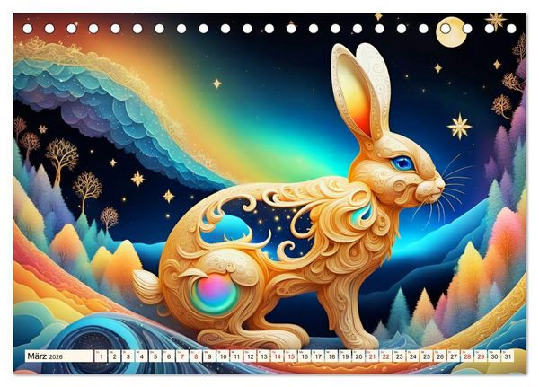 Produktbild: Tiere aus Regenbogenfarben (Tischkalender 2026 DIN A5 quer), CALVENDO Monatskalender