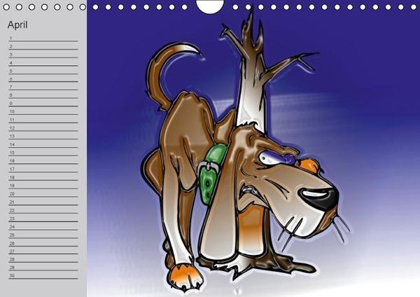 Produktbild: Hunde-Geburtstagskalender / Witziger Cartoon-Kalender (Wandkalender immerw&auml;hrend DIN A4 quer)