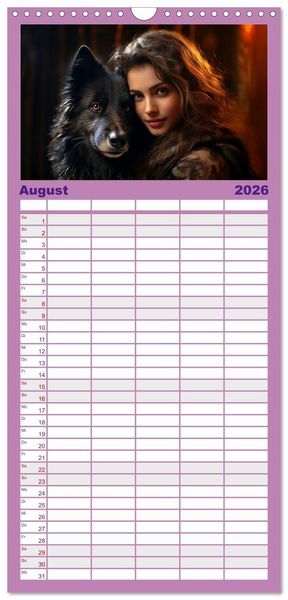 Produktbild: Familienplaner 2026 - Verzaubert von Magie und Romantik mit 5 Spalten (Wandkalender, 21 x 45 cm) CALVENDO