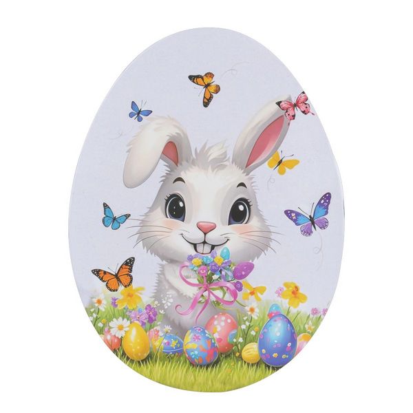 Produktbild: Idena Geschenkbox Ostern oval Hase wei&szlig; 16,5x22x8,5cm