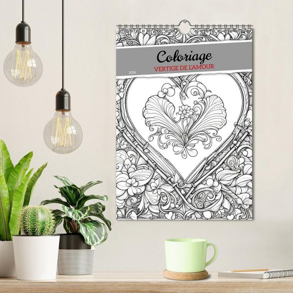 Produktbild: Coloriage (Calendrier mural 2026 DIN A4 horizontal), CALVENDO calendrier mensuel