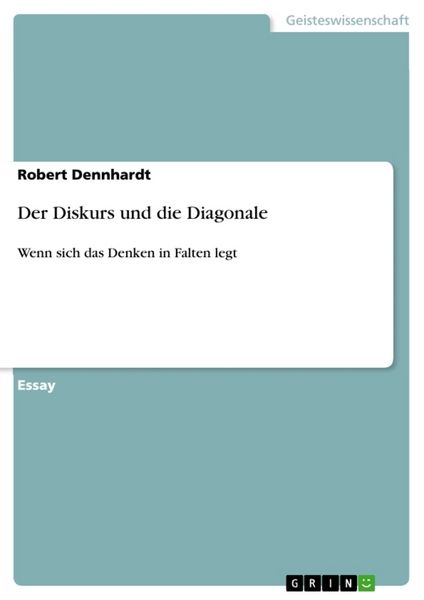 Produktbild: Der Diskurs und die Diagonale