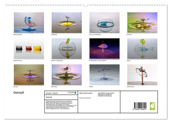 Produktbild: Getropft (hochwertiger Premium Wandkalender 2026 DIN A2 quer), Kunstdruck in Hochglanz