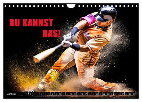 Produktbild: Baseball und Motivation (Wandkalender 2026 DIN A4 quer), CALVENDO Monatskalender