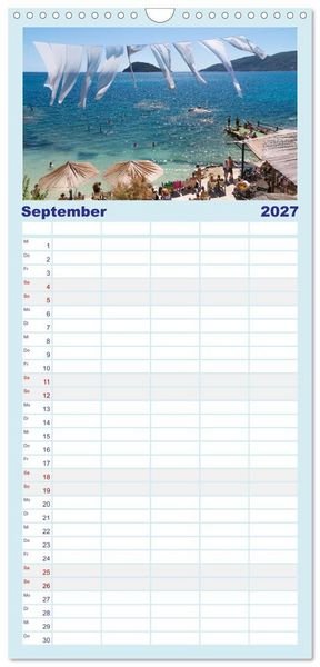 Produktbild: Familienplaner 2027 - Zakynthos - die liebenswerte Insel mit 5 Spalten (Wandkalender, 21 x 45 cm) CALVENDO