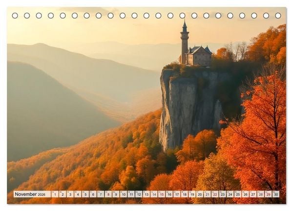 Produktbild: Fabelhafte Orte &ndash; Landschaften aus M&auml;rchen und Sagen (Tischkalender 2026 DIN A5 quer), CALVENDO Monatskalender