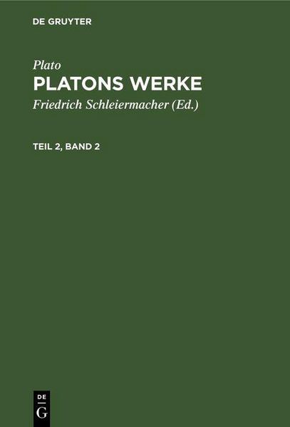 Produktbild: Plato: Platons Werke. Teil 2, Band 2