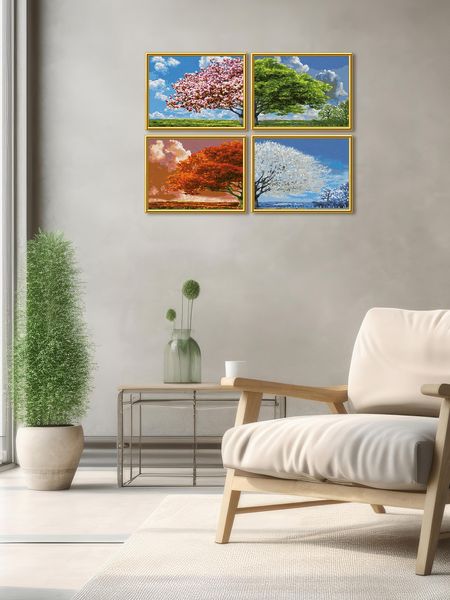 Schipper 609340902 - Malen nach Zahlen, Vier Jahreszeiten, Quattro je 18x24cm