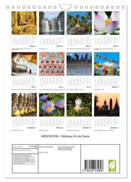Produktbild: MEDITATION - Wellness f&uuml;r die Seele (Wandkalender 2026 DIN A4 hoch), CALVENDO Monatskalender