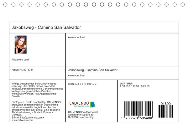 Produktbild: Jakobsweg - Camino San Salvador (Tischkalender 2022 DIN A5 quer)