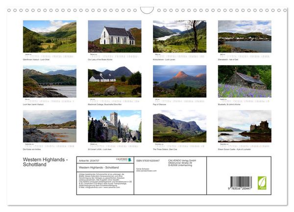 Produktbild: Western Highlands - Schottland (Wandkalender 2026 DIN A3 quer), CALVENDO Monatskalender