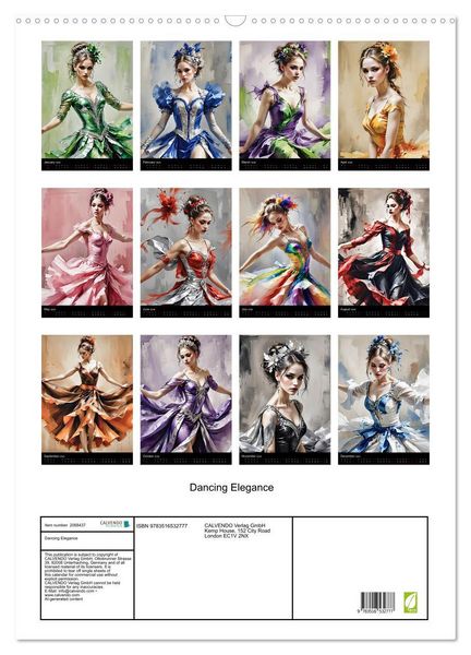 Produktbild: Dancing Elegance (Wall Calendar 2026 DIN A2 portrait), CALVENDO 12 Month Wall Calendar