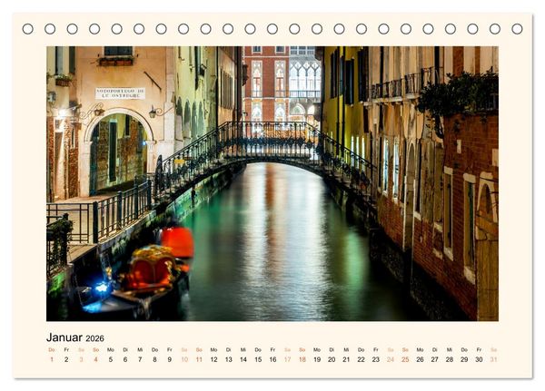 Produktbild: Venedig - Magie bei Nacht (Tischkalender 2026 DIN A5 quer), CALVENDO Monatskalender