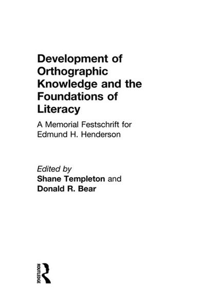 Produktbild: Development of Orthographic Knowledge and the Foundations of Literacy