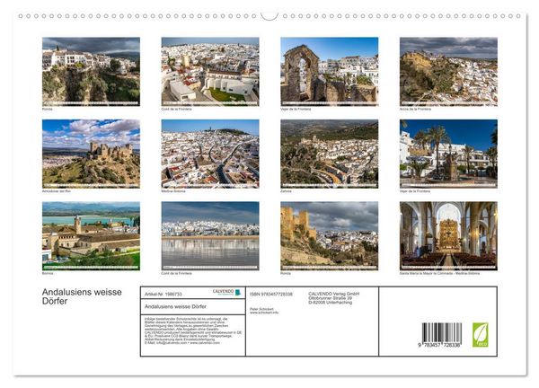 Produktbild: Andalusiens weisse D&ouml;rfer (hochwertiger Premium Wandkalender 2026 DIN A2 quer), Kunstdruck in Hochglanz