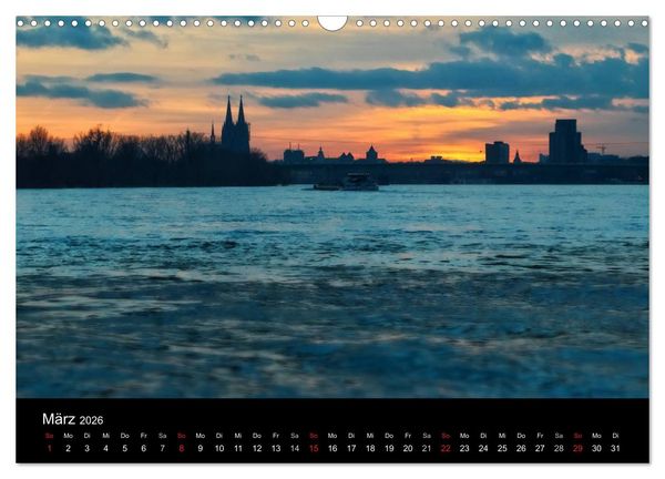 Produktbild: K&ouml;ln bei Nacht - dunkelbunte Stadt (Wandkalender 2026 DIN A3 quer), CALVENDO Monatskalender