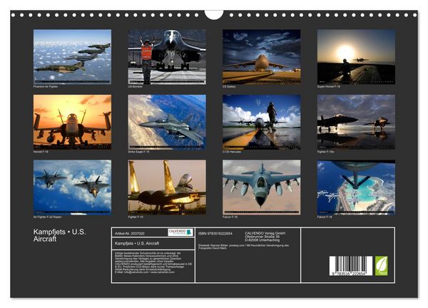 Produktbild: Kampfjets &bull; U.S. Aircraft (Wandkalender 2026 DIN A3 quer), CALVENDO Monatskalender