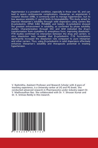 Produktbild: Enhancing Irbesartan Bioavailability via Solid Dispersion