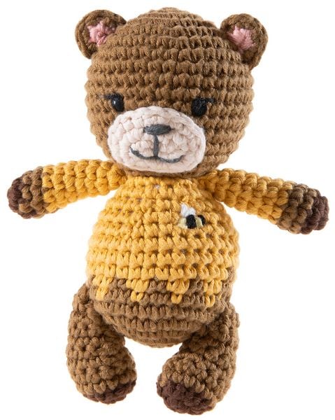 Produktbild: Heunec 930179 - B&auml;r geh&auml;kelt, Braun-Orange, 15cm