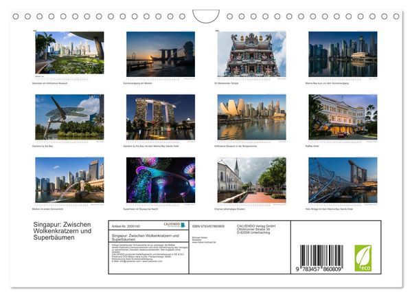 Produktbild: Singapur: Zwischen Wolkenkratzern und Superb&auml;umen (Wandkalender 2026 DIN A4 quer), CALVENDO Monatskalender