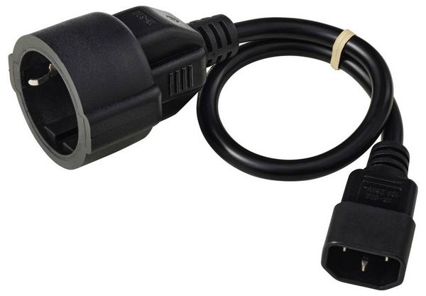 Produktbild: Sygonix SY-7154200 Strom Anschlusskabel Schwarz 0.30m