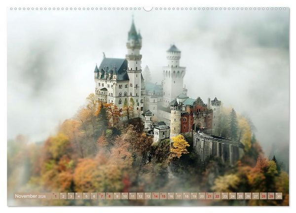 Produktbild: Miniaturwelt Burgen und Schl&ouml;sser (Wandkalender 2026 DIN A2 quer), CALVENDO Monatskalender