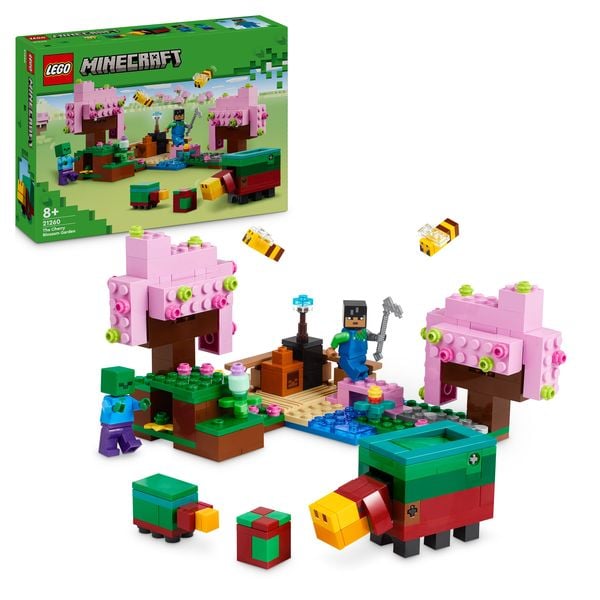 LEGO Minecraft Der Kirschblütengarten, Spielzeug-Garten mit Zombie 21260