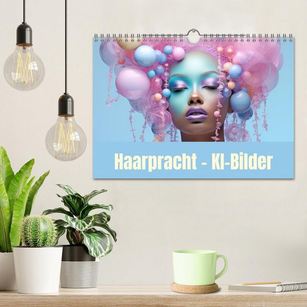 Produktbild: Haarpracht - KI-Bilder (Wandkalender 2026 DIN A4 quer), CALVENDO Monatskalender