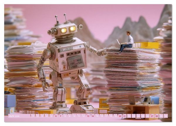 Produktbild: Voll im Flow. Humor im B&uuml;ro: Wenn Spr&uuml;che zu Bildern werden (hochwertiger Premium Wandkalender 2026 DIN A2 quer), Kunstdruck in Hochglanz