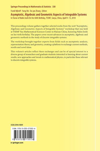 Produktbild: Asymptotic, Algebraic and Geometric Aspects of Integrable Systems