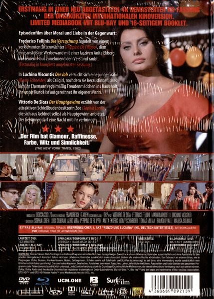 Produktbild: Boccaccio 70 - Limited Mediabook (Ungek&uuml;rzte Kino-Langfassung, komplett restauriert, 16-seitiges Booklet) (Blu-ray+DVD)