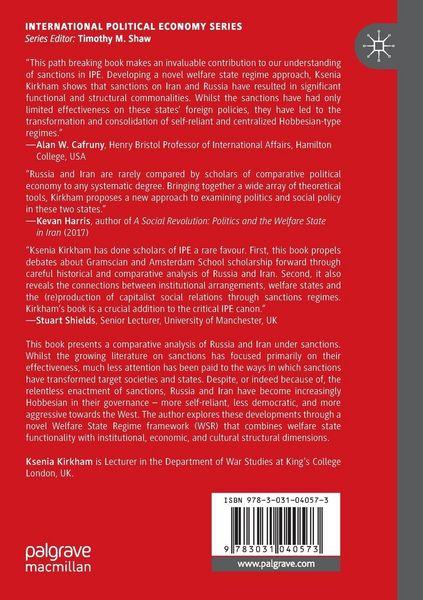 Produktbild: The Political Economy of Sanctions: Resilience and Transformation in Russia and Iran