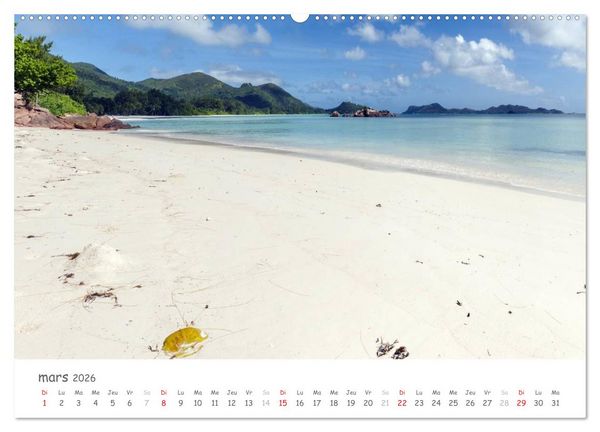 Produktbild: Paysages des Seychelles (Calendrier mural 2026 DIN A2 vertical) calendrier de bureau