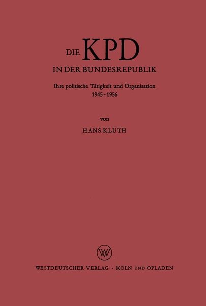 Produktbild: Die KPD in der Bundesrepublik
