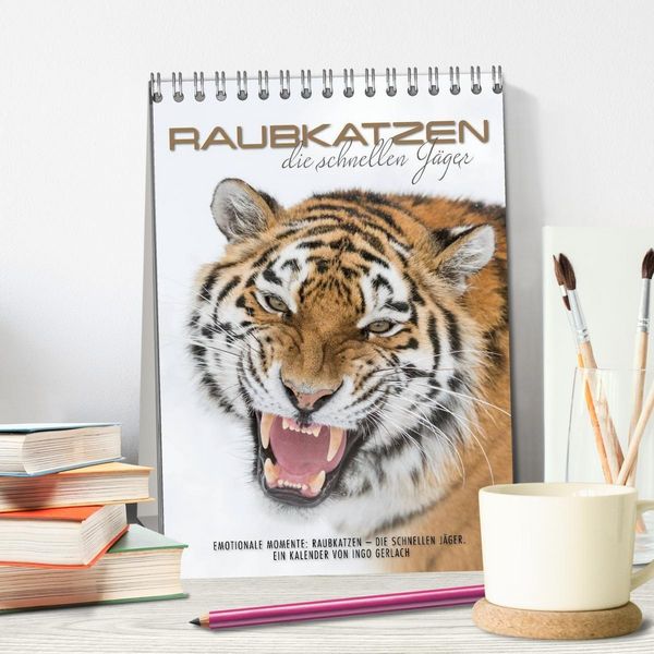 Produktbild: Emotionale Momente: Raubkatzen - die schnellen J&auml;ger. (Tischkalender 2027 DIN A5 hoch), CALVENDO Monatskalender