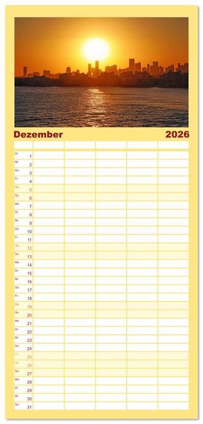 Produktbild: Familienplaner 2026 - Miami und Miami Beach mit 5 Spalten (Wandkalender, 21 x 45 cm) CALVENDO