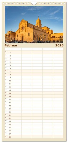 Produktbild: Familienplaner 2026 - Italiens Welterbe Matera mit 5 Spalten (Wandkalender, 21 x 45 cm) CALVENDO