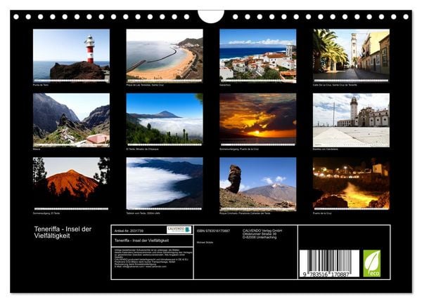 Produktbild: Teneriffa - Insel der Vielf&auml;ltigkeit (Wandkalender 2026 DIN A4 quer), CALVENDO Monatskalender