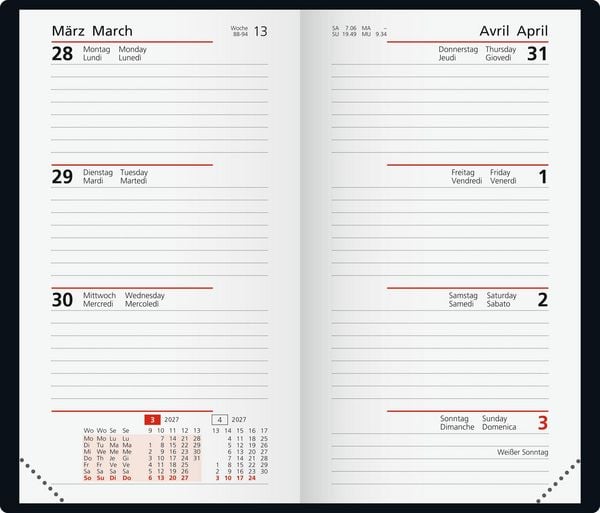 Produktbild: rido/id&eacute; 7016915047 Taschenkalender Mod. Taschenplaner int. 2027 "Smile" A6, Kunstleder