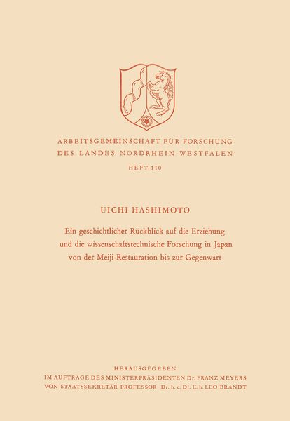 Produktbild: Ein geschichtlicher R&uuml;ckblick auf die Erziehung und die wissenschaftstechnische Forschung in Japan von der Meiji-Restauration bis zur Gegenwart
