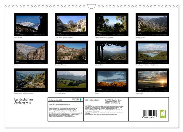 Produktbild: Landschaften Andalusiens (Wandkalender 2026 DIN A3 quer), CALVENDO Monatskalender