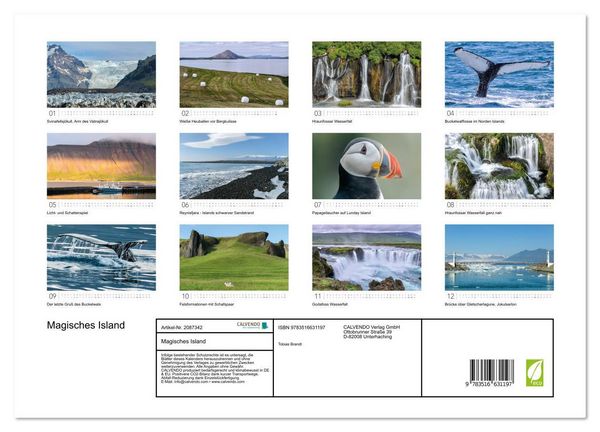 Produktbild: Magisches Island (Wandkalender 2026 DIN A3 quer), CALVENDO Monatskalender