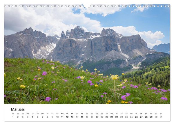 Produktbild: Wanderziele S&uuml;dtiroler Dolomiten - Region Gadertal und Buchenstein (Wandkalender 2026 DIN A3 quer), CALVENDO Monatskalender