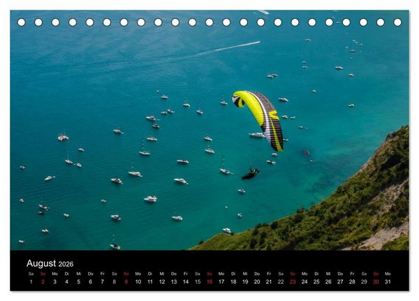 Produktbild: Paragliding - zwischen Himmel und Erde (Tischkalender 2026 DIN A5 quer), CALVENDO Monatskalender